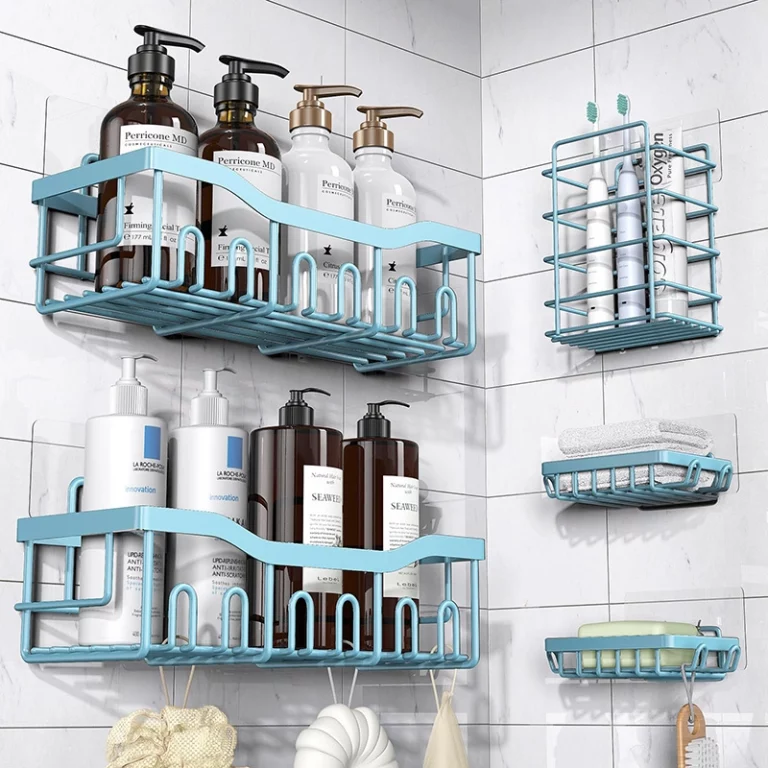 Adhesive Shower Caddy, 5 Pack Rustproof Stainless Steel Bath Organizers With Large Capacity, No Drilling Shelves for Bathroom Storage & Home Decor-XL Size3