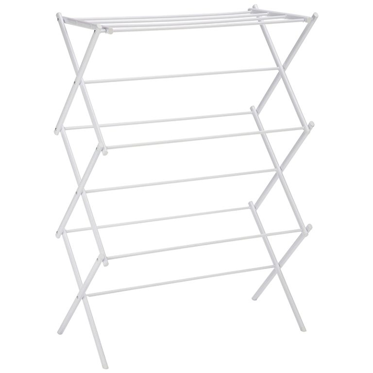Basics Foldable Portable Laundry Rack for Air Drying Clothing, Indoor Outdoor Use 14.5D x 29.5W x 41