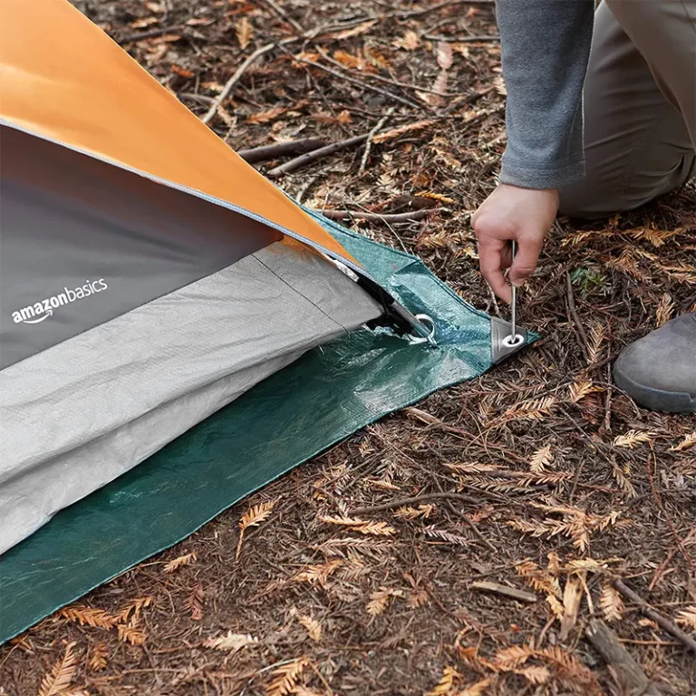 Basics Waterproof Camping Tarp, 9.5 Feet x 11.3 Feet, Dark Green1