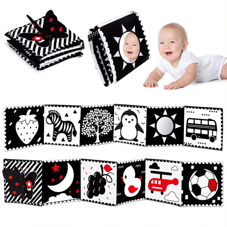 Black and White High Contrast Baby Toys 0-6 Months Soft Book for Brain Development, Tummy Time, Sensory, Montessori Learning Activities1