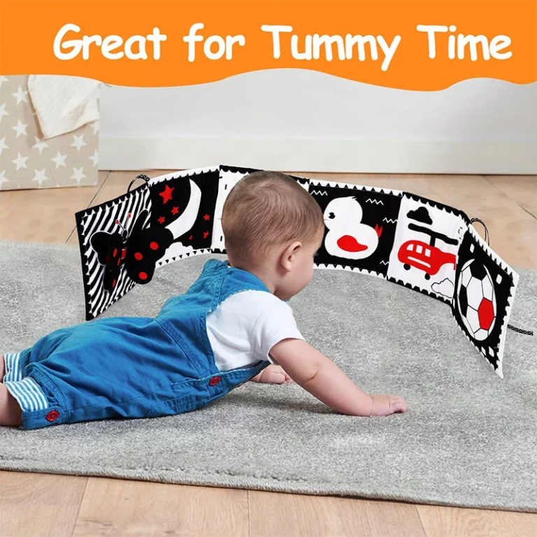 Black and White High Contrast Baby Toys 0-6 Months Soft Book for Brain Development, Tummy Time, Sensory, Montessori Learning Activities2