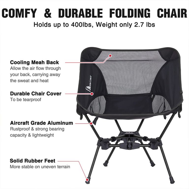 Portable Camping Chair Backpacking Chair - The 4th Generation Ultralight Folding Chair - Compact, Lightweight Foldable Chairs for Hiking Mountaineering, Beach4
