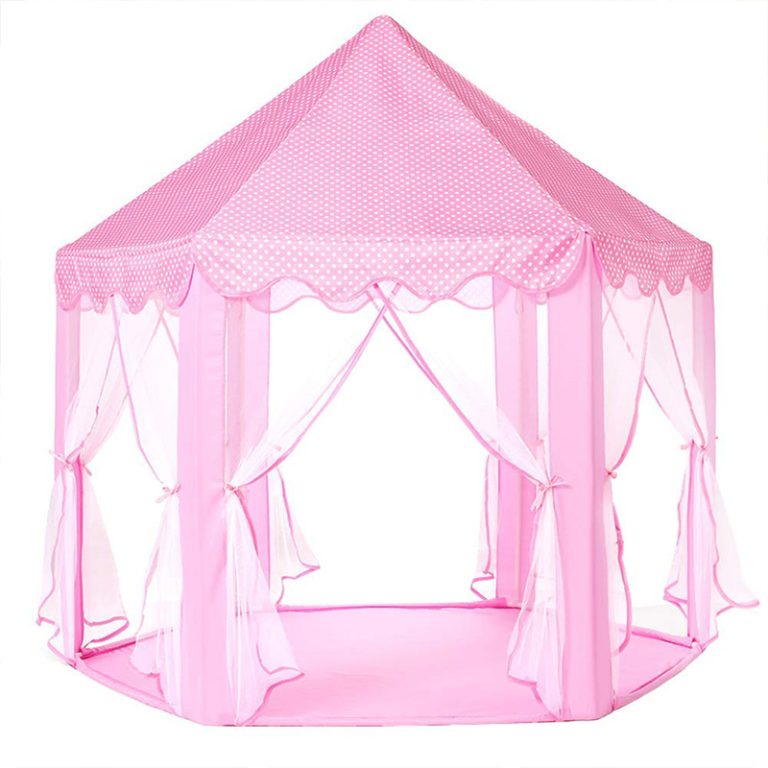 Princess Tent Girls Large Playhouse Kids Castle Play Tent with Star Lights Toy for Children Indoor and Outdoor Games, 55'' x 53'' (DxH)4